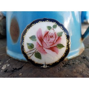 Gammel emalje/slv broche