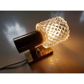 Retro vglampe i messing og glas