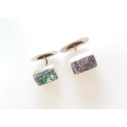 Arne Johansen manchetknapper  i slv med abelone musling