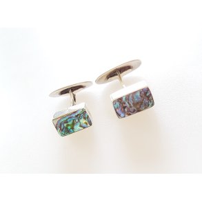 Arne Johansen manchetknapper  i slv med abelone musling