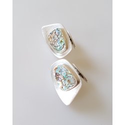 Arne Johansen manchetknapper  i slv med abelone musling