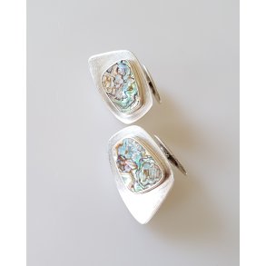 Arne Johansen manchetknapper  i slv med abelone musling