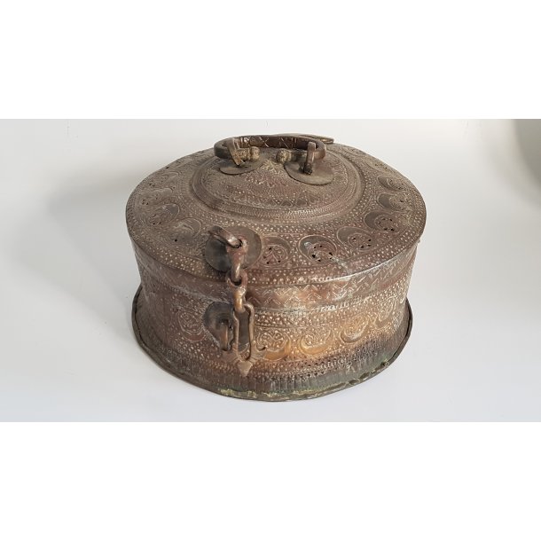 Antik Paan Daan box i kobber