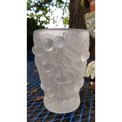  Art Deco vase i frostet glas