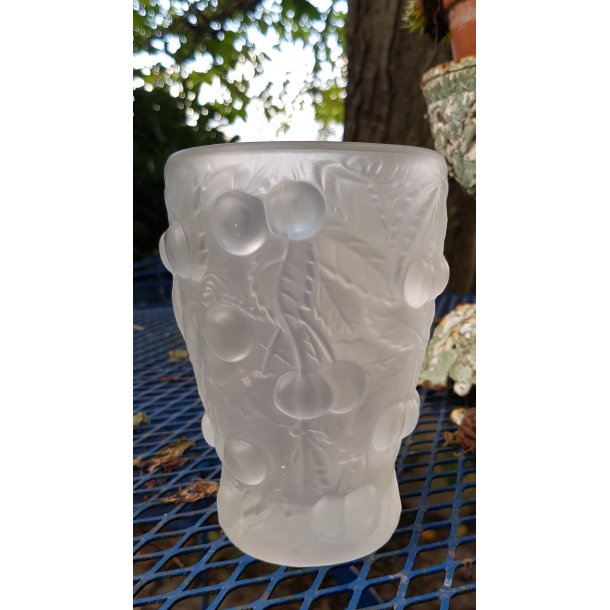  Art Deco vase i frostet glas