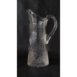 Antik kande i glas med slibninger