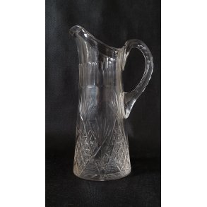 Antik kande i glas med slibninger