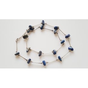 Halskde/collier i slv med lapis
