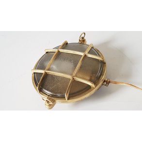  Skibs vglampe i messing og glas