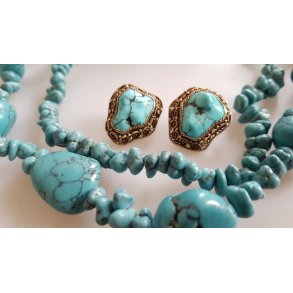 Vintage smykke st i turkis