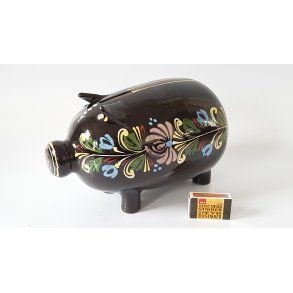 STOR gammel sparegris i keramik 