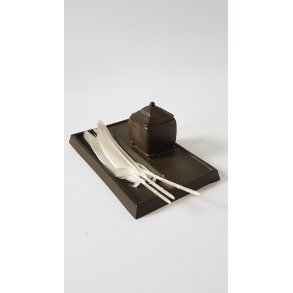 Just Andersen skrivebordsgarniture med bl�khus i discometal D93