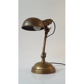 Vintage skrivbordslampe i patineret messing
