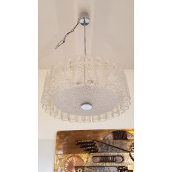 Murano Doria lysekrone i krystal og krom