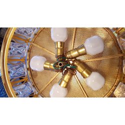 Orrefors lysekroner af krystal og messing