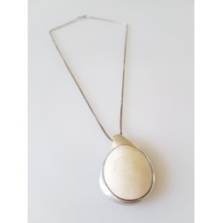 Retro vedhng i slv prydet med ben