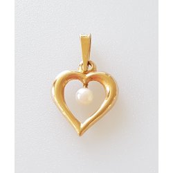 Guld vedhng med perle NSE 18 K