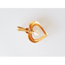 Guld vedhng med perle NSE 18 K