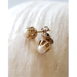 Retro restikker i 8 karat guld med perler