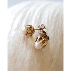 Retro restikker i 8 karat guld med perler