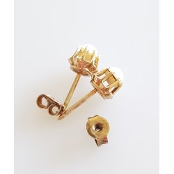 Retro restikker i 8 karat guld med perler