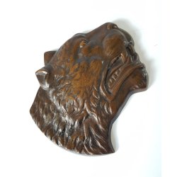 Art Deco bronze relief, panter hoved