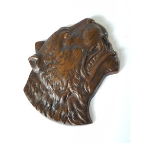 Art Deco bronze relief, panter hoved