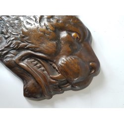 Art Deco bronze relief, panter hoved
