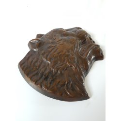 Art Deco bronze relief, panter hoved