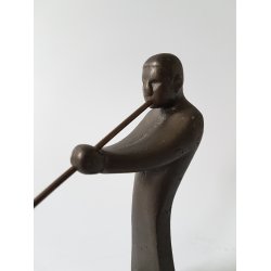 Retro bronze figur / skulptur, glaspuster
