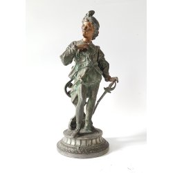 Antik Svensk figur i patineret metal