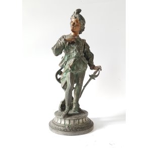 Antik Svensk figur i patineret metal