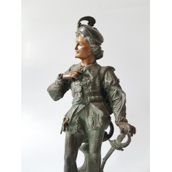 Antik Svensk figur i patineret metal