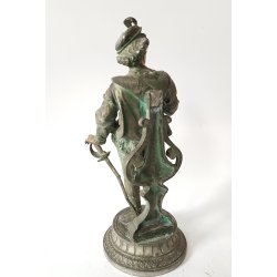 Antik Svensk figur i patineret metal