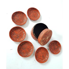 Vintage ske med 6 coasters