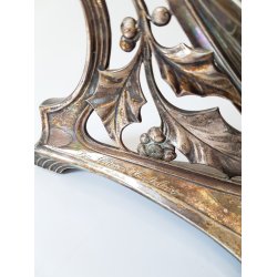 Art Nouveau jardiniere i slvplet og glas