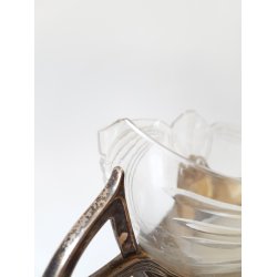 Art Nouveau jardiniere i slvplet og glas