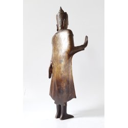 Antik stende Buddha bronze figur / statue