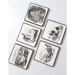 Retro billeder p kakler med islandske motiver