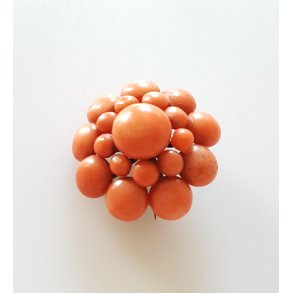 Antik broche i koral og slv