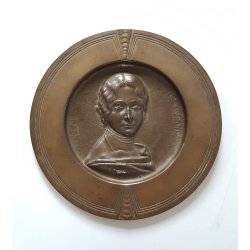 Art Deco bronze relief med portrt af Clo de Mrode