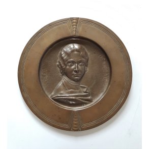 Art Deco bronze relief med portr�t af Cl�o de M�rode