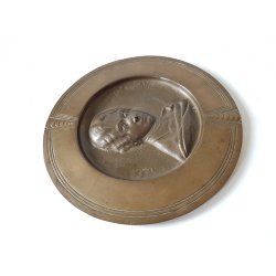 Art Deco bronze relief med portrt af Clo de Mrode
