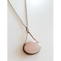Herman Siersbl halssmykke i slv med rosakvarts