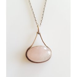 Herman Siersbl halssmykke i slv med rosakvarts