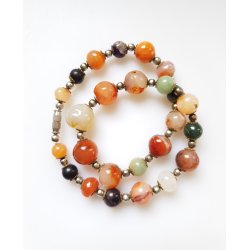 Retro halskde med forskellige agater