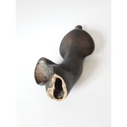 Retro skulptur i patineret bronze p sokkel af marmor B.G '77