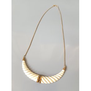 Retro halscollier udfrt i forgyldt slv og ben