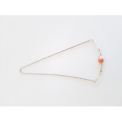 Flot retro halssmykke i slv prydet med koral