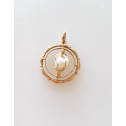  Vintage vedhng i 14 karat guld med perle